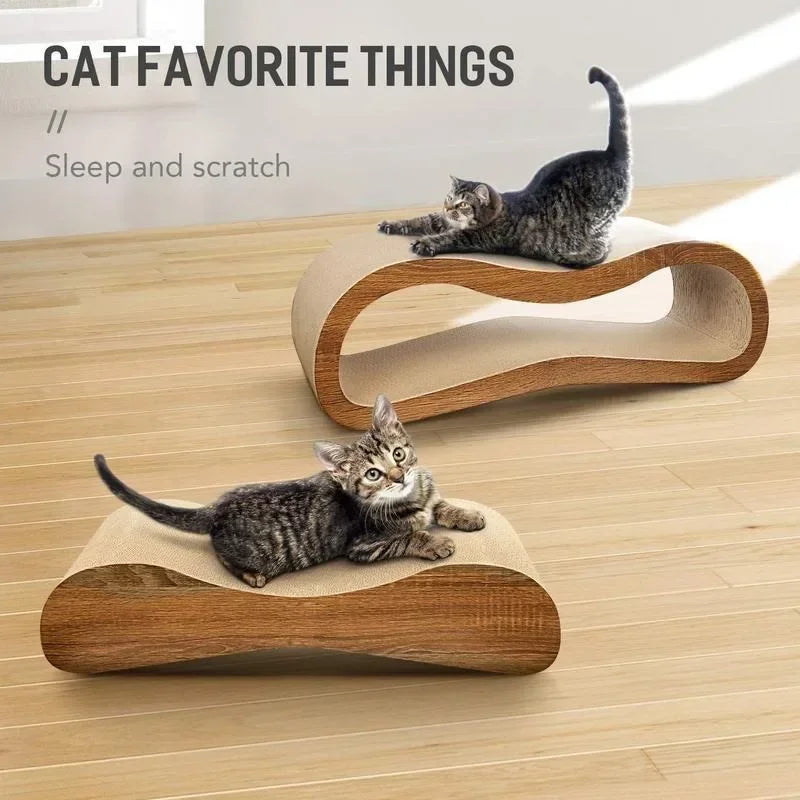 FluffyDream2 in 1 Cat Scratcher Cardboard Lounge Bed, Cat Scratching Board