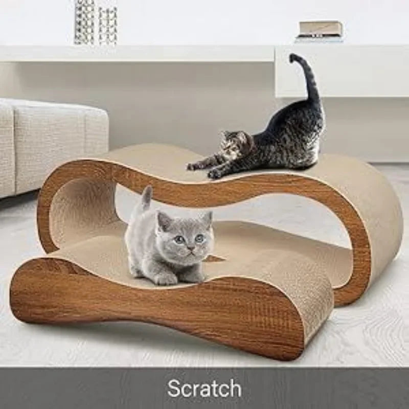 FluffyDream2 in 1 Cat Scratcher Cardboard Lounge Bed, Cat Scratching Board