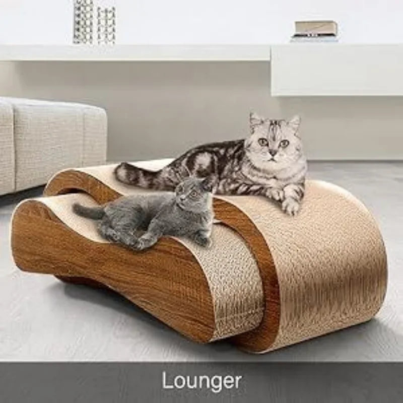 FluffyDream2 in 1 Cat Scratcher Cardboard Lounge Bed, Cat Scratching Board