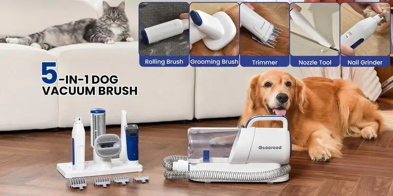 Geoorood Dog Grooming  Vacuum, 13000Pa Dog Vacuum Brush for Shedding Grooming,Pet Grooming Vacuum, Dog Hair Vacuum Groomer, 2.5L