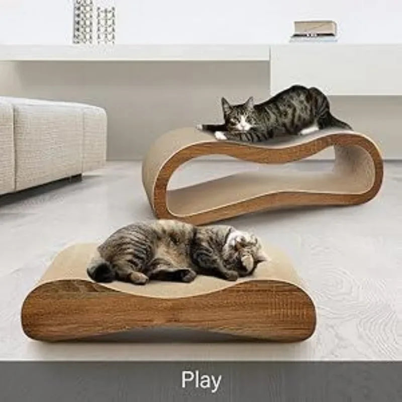 FluffyDream2 in 1 Cat Scratcher Cardboard Lounge Bed, Cat Scratching Board