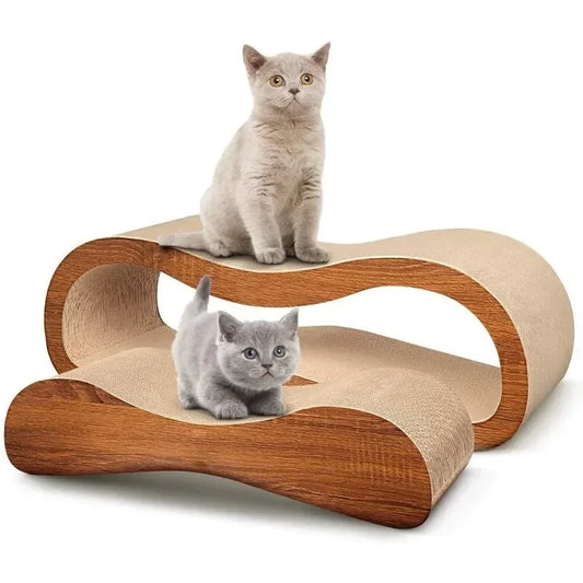 FluffyDream2 in 1 Cat Scratcher Cardboard Lounge Bed, Cat Scratching Board