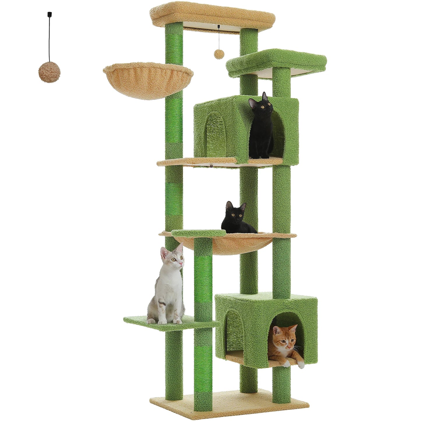 Large Cat Tree Tall Cat Tower for Indoor Cats Multi-Level Plush Cat Condo with Scratching Posts Scratching Boards Perches Caves